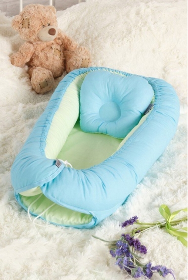 Гнездышко для новорожденных Babynest Praline blue