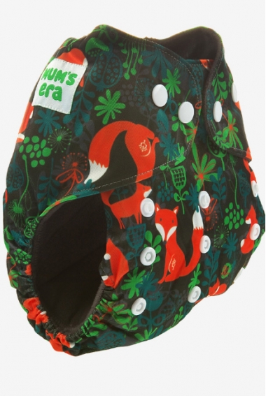 Многоразовый угольный подгузник Mums Era, Лисички (с 2 вкладышами)