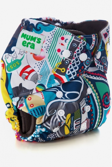 Многоразовый угольный подгузник Mums Era, Круиз (с 2 вкладышами)