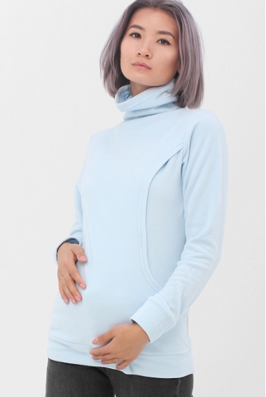 Толстовка для кормящих и беременных флисовая, цвет светло-голубой