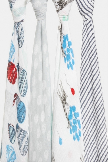 Муслиновые пеленки для новорожденных Aden&Anais, большие, набор 4, Dream Ride