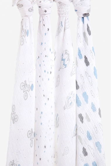 Муслиновые пеленки для новорожденных Aden&Anais, большие, набор 4 Night Sky Reverie