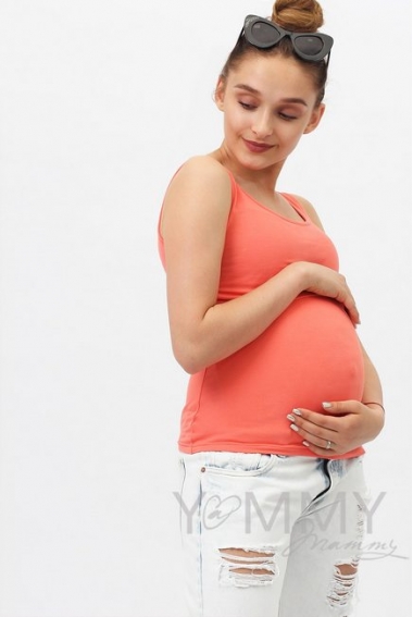 Майка для кормящих и беременных, коралл