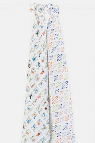 Муслиновые пеленки для новорожденных большие Aden&Anais, набор 2, Paper tales