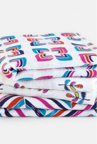 Муслиновые пеленки для новорожденных Aden&Anais средние, набор 3, Musy Flip-side