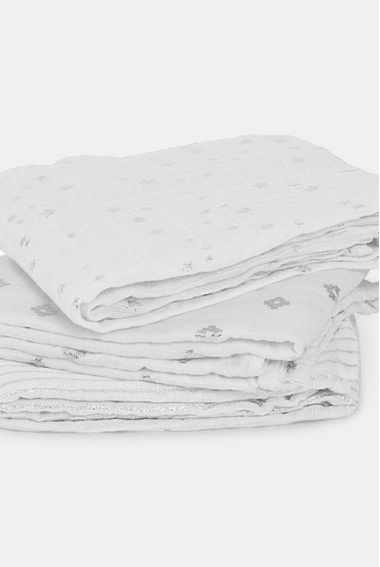 Муслиновые пеленки для новорожденных Aden&Anais мерцающие средние, набор 3, Metallic Charm