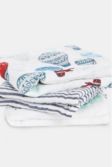 Муслиновые пеленки для новорожденных Aden&Anais средние, набор 3, Dream Ride