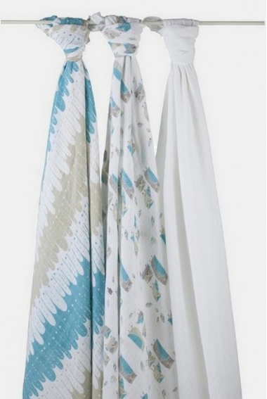 Муслиновые пеленки Aden&Anais для новорожденных большие, набор 3, Wise Guys