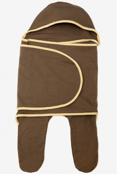 Пеленка кокон для новорожденных (комбинезон-конверт), коричневый