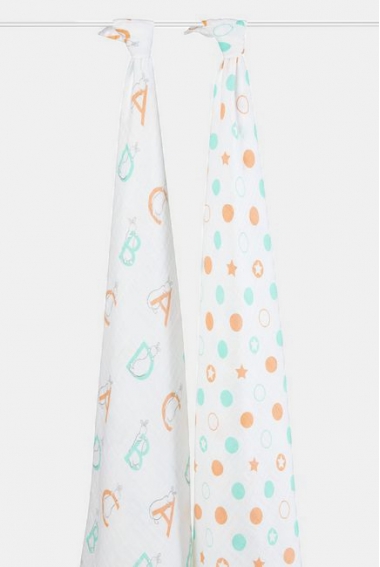 Муслиновые пеленки для новорожденных Aden&Anais большие, набор 2, Pat The Bunny