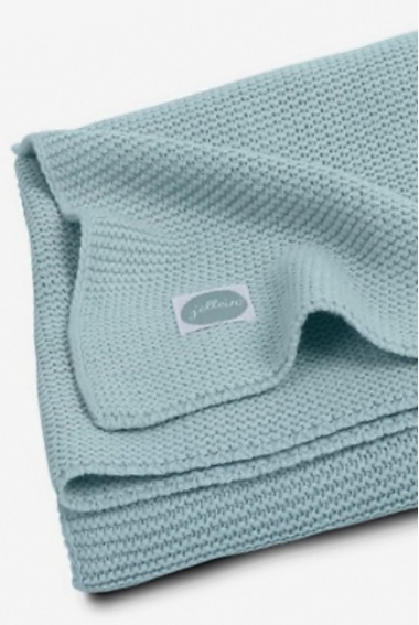 Вязаный плед для новорожденных Jollein Basic Knit, серо-зеленый