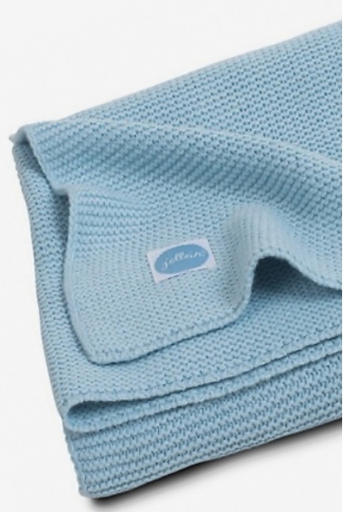 Вязаный плед для новорожденных Jollein Basic Knit, сине-голубой, средний