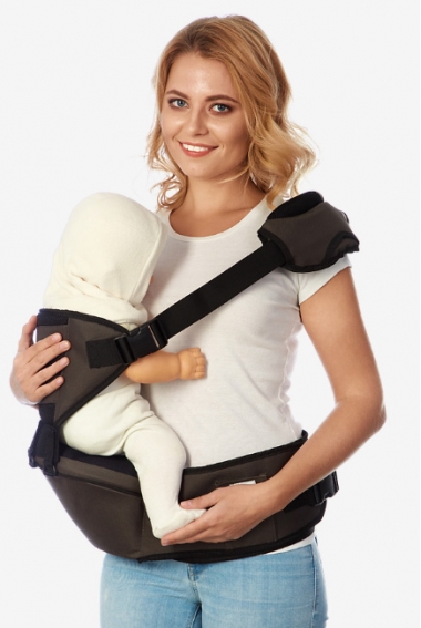 Хипсит со спинкой Comfort Mums Era, хаки-черный