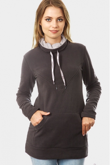 Толстовка для кормящих и беременных из флиса Olimpius, антрацит