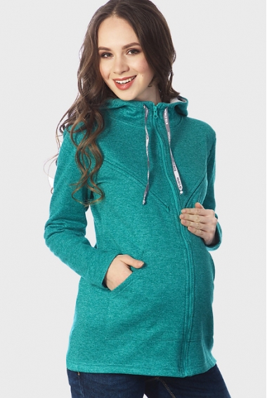 Толстовка для кормящих и беременных из флиса Letty, изумрудный