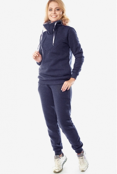 Костюм для беременных и кормящих из футера Sandra, синий Костюм для беременных и кормящих из футера Sandra, синий