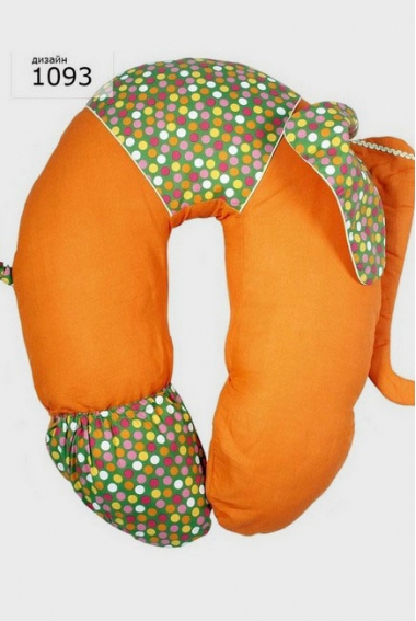Подушка для беременных и кормящих "Слон Радостный", оранжевый