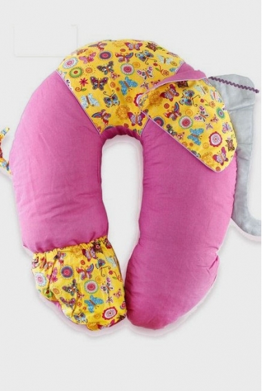 Подушка для беременных и кормящих "Слон Радостный", розовый