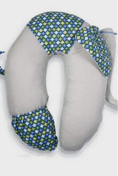 Подушка для беременных и кормящих "Слон Радостный", серый