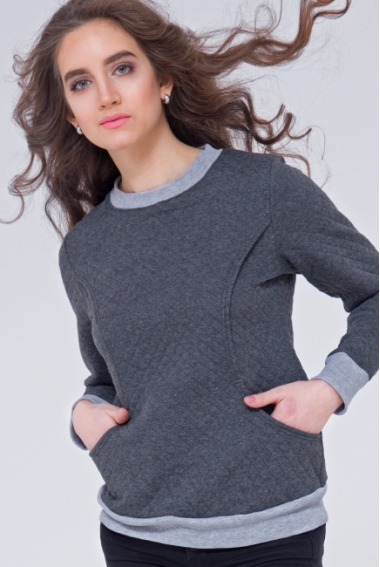 Толстовка для беременных и кормящих из капитония Diva Amelia, Grafite