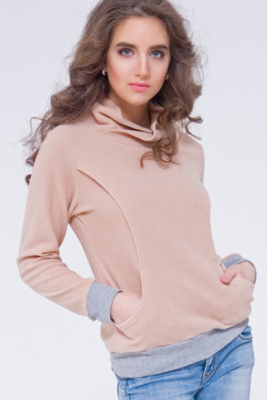 Толстовка для беременных и кормящих флисовая Diva Sabina, Grano