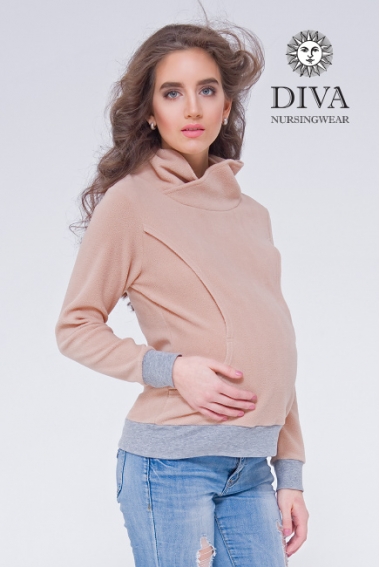 Толстовка для беременных и кормящих флисовая Diva Sabina, Grano
