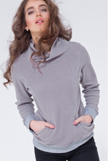 Толстовка для беременных и кормящих флисовая Diva Sabina, Nebbia