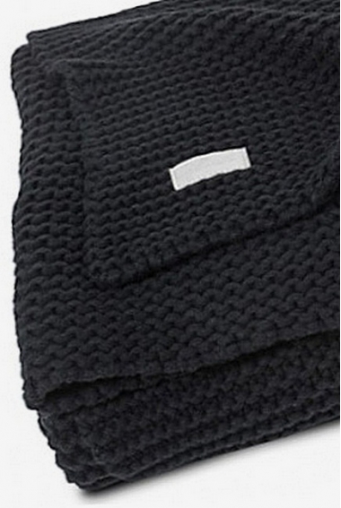 Вязаный плед для новорожденных Jollein Heavy, черный