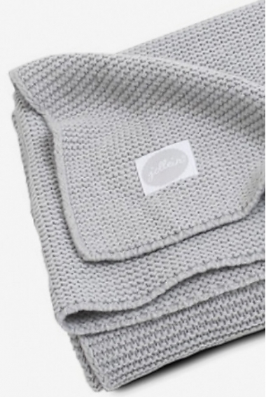 Вязаный плед для новорожденных Jollein Basic Knit, серый, большой