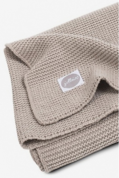 Вязаный плед для новорожденных Jollein Basic Knit, песочный, большой