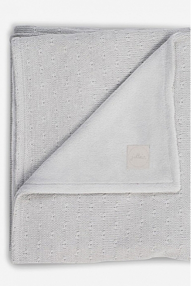 Вязаный плед для новорожденного с мехом Jollein Soft, серый