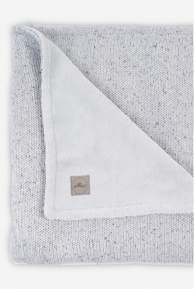 Вязаный плед для новорожденного с мехом Jollein Confetti, серый