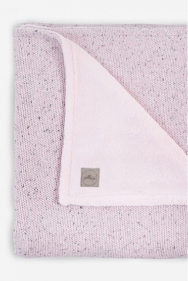 Вязаный плед для новорожденного с мехом Jollein Confetti, розовый
