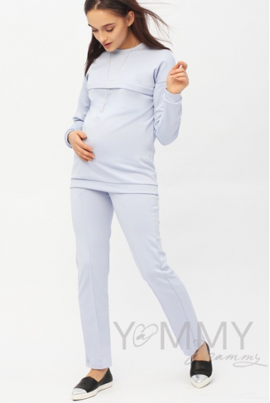 Костюм для кормящих и беременных из плотной вискозы, цвет лавандовый