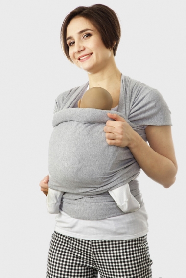 Трикотажный слинг-шарф, серый меланж