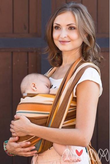 Слинг-шарф «Табатай» Амама, коричневый полосатый