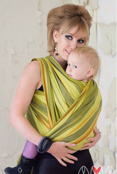 Слинг-шарф «Табатай» Амама, зелёный полосатый