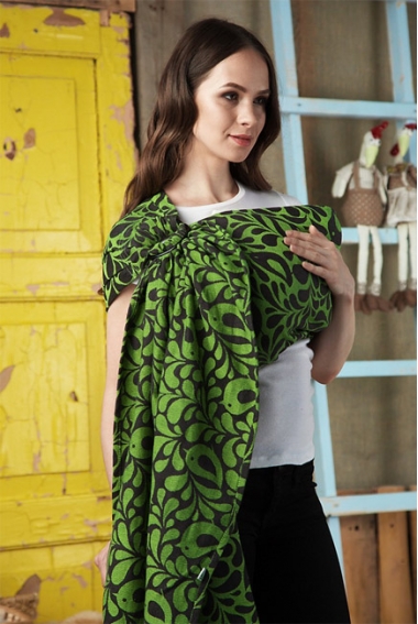 Слинг с кольцами "Птички" лайм