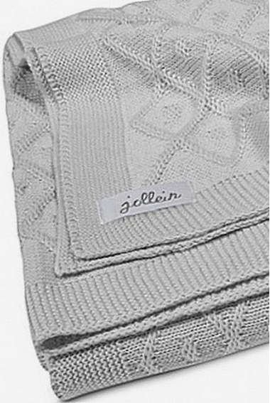 Вязаный плед для новорожденных Jollein Ромбы, серый