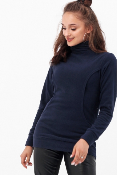 Толстовка для беременных и кормящих флисовая, цвет темно-синий