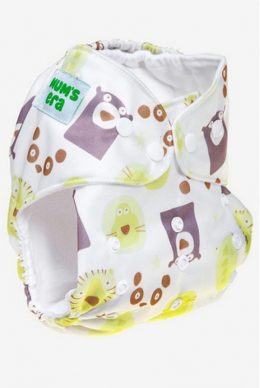 Многоразовый памперс (подгузник) Mums Era, Медведи белый (с 1 вкладышем)