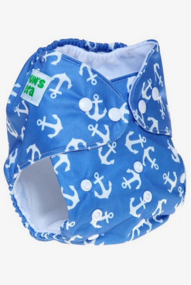 Многоразовый подгузник "Mums Era", Якоря синий (1 вкладыш)