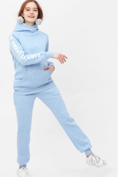Костюм для кормящих и беременных с начесом, голубой