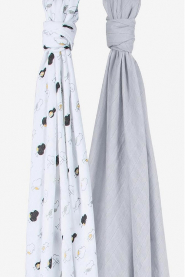 Бамбуковые пеленки для новорожденных Bebe Au Lait, набор 2, Pipit and Pebble