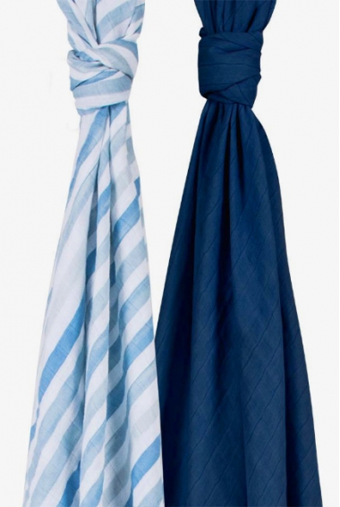 Бамбуковые пеленки для новорожденных Bebe Au Lait, набор 2, Sailor and Carmel Bay