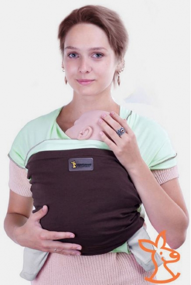 Слинг-шарф трикотажный Kengurusha Mix, цвет фисташка-кофе