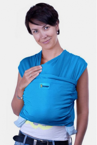 Трикотажный слинг-шарф Кенгуруша Style, цвет бирюза