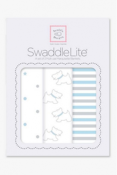 Набор пеленок SwaddleDesigns - SwaddleLite Blue Little Doggie