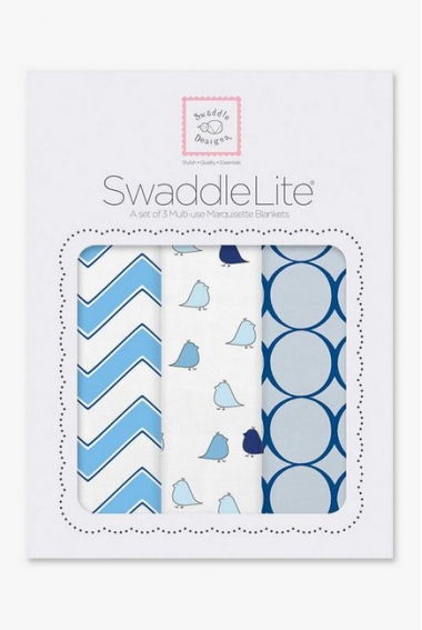 Набор пеленок SwaddleDesigns - SwaddleLite, Chic Chevron Lite Blue