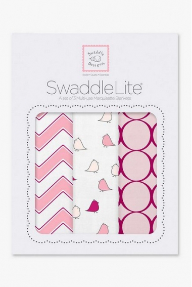 Набор пеленок SwaddleDesigns SwaddleLite Chic Chevron Lite Pink
